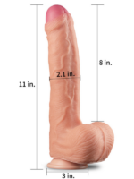 11 İnç Dual Layer Platinum Silicone Cock - Görsel 5