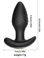 Big Boat Anchor Swing – Telefon Kontrollü Titreşimli Anal Plug (Siyah) - Görsel 2