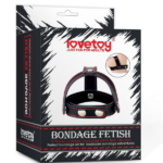 Bondage Fetish T-Style Leather Cockring With Ball Divider