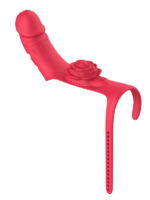 Parmak takılabilir fiziksel dildo + Gül Titreşimli 2'si 1 arada yeni tasarım parmak vibratörü - Görsel 3