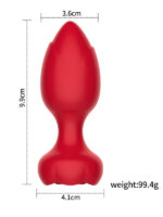 Telefon Kontrollü Full Covered Rubber Rose Anal Plug – Siyah - Görsel 2