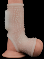 Vibrating Drip Knights Ring with Scrotum Sleeve (Beyaz) - Görsel 2